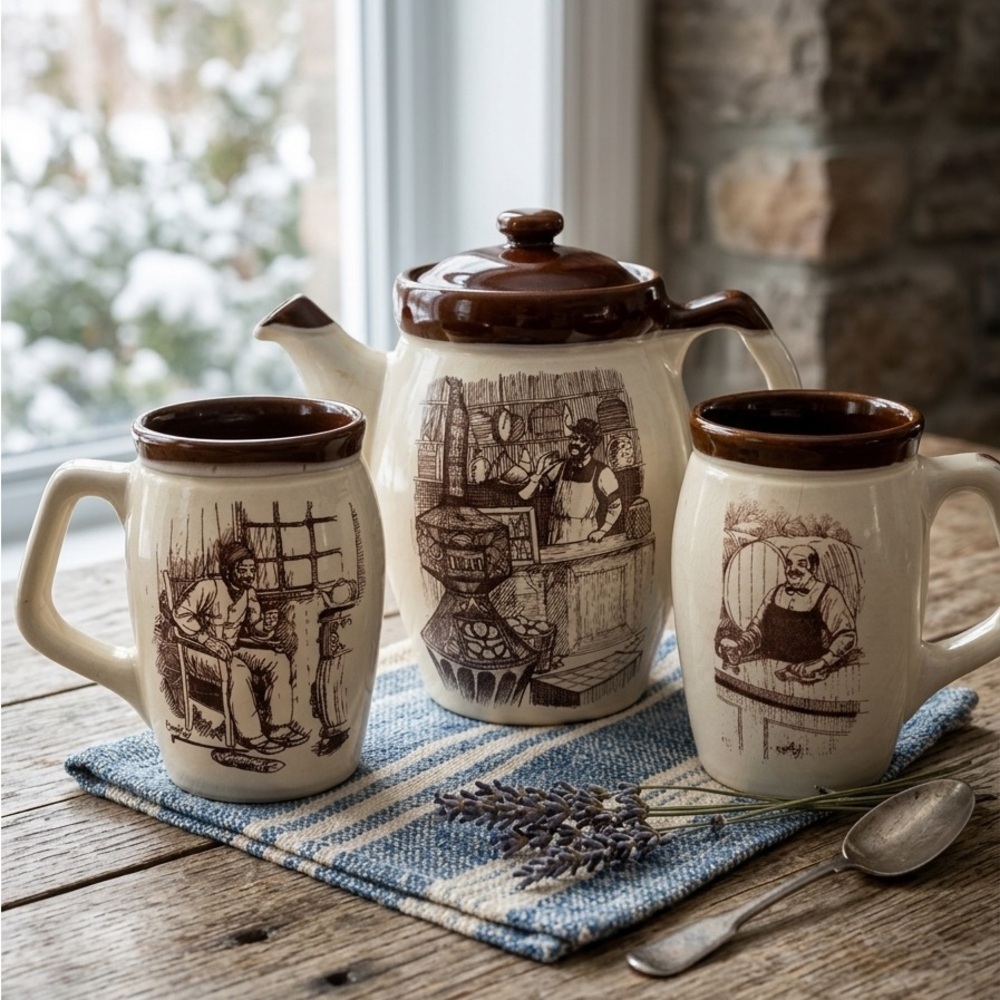 Vintage Beauceware Canada Teapot and Mug Set